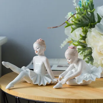 Ceramica Fata De Balet Figurine Cameră Papusa Casa Decor Accesorii Living Dormitor Cadouri Creative Grădină Cifre