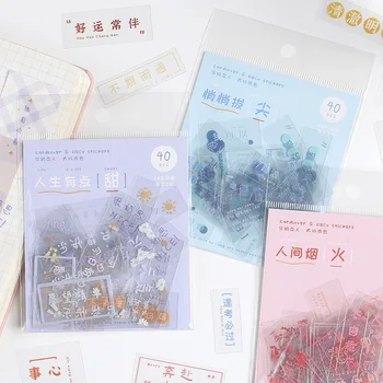 Chineză Stil de Scris din PVC rezistent la apa Autocolante pentru Scrapbooking Glonț Transparent DIY Jurnalul de Papetărie