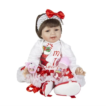 Clearance-ul Realist 55 cm Copilul Renăscut Baby Doll Pânză de Fibre Corpul Renăscut Baby Girl Doll Cadouri Playmate Jucărie Pentru Ziua copilului