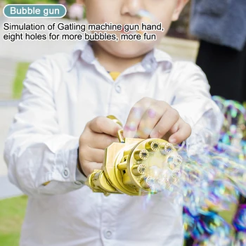 Copii Automată Gatling Bubble Gun Jucării de Vară, Apa de Sapun Bubble Machine 2-în-1 Electric, Mașină de Bule Pentru Copii, Cadou Jucarii