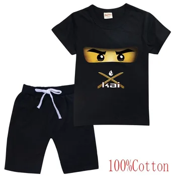 Copii Boys T-shirt Set 2021 de Vară pentru Copii lego Ninjago Sus de Bumbac Tricouri Baieti Fete t-shirt Set Baieti Haine de Vară pentru Copii pantaloni scurți Set