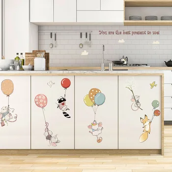 Copii Desene animate Autocolante de Perete Balon Mouse-ul Camera Copiilor Hol Intrare, Dormitor, Gradinita PVC Murală Decor Acasă