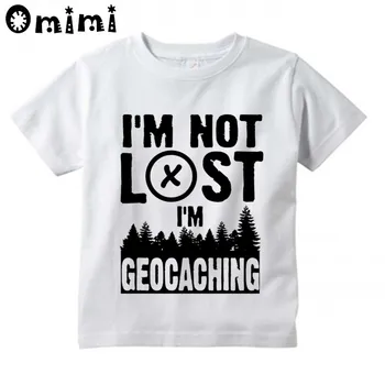 Copiii Nu sunt Pierdut, sunt Geocaching Design Topuri Băieți/Fete Casual Tricou Copii Alb Rece T-Shirt