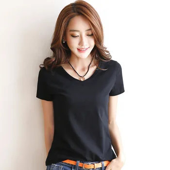 Coreeană Femei pe Scurt cu mâneci tricou de Vara Noi Subțire de Mătase Spandex O-gât sau V-neck T-shirt Femei de Toate-meci Bottom Tricou