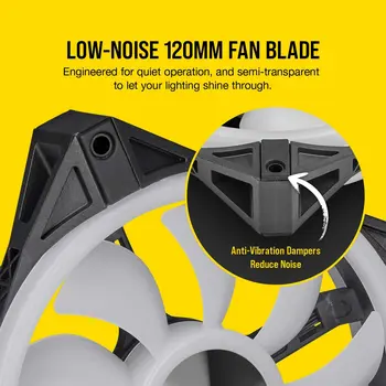 Corsair Fan QL Serie Ql120 RGB 120mm cu LED-uri RGB Fan alb-negru/color original nou