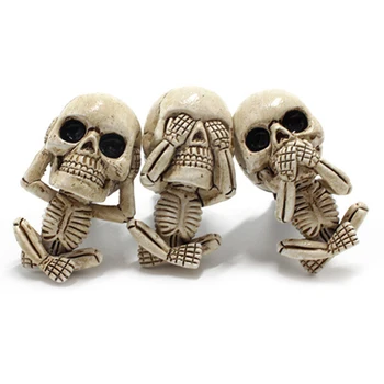Craniu rău Trio Statuie un Set de 3 Cu Odorizant de Aer Auto Evacuare Ornament L23