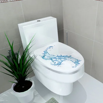Creative 32*39cm Toaletă Autocolant rezistent la apa Capac de Toaletă Autocolant Decor Baie Ocean Animale Model Floare din PVC Decor