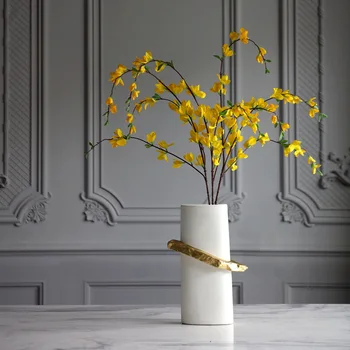Creative Aur Alb Dreptunghi Vaze Ceramice Decorative Vaze De Flori Hidroponice Flori Uscate Pentru Home Decor Nunta