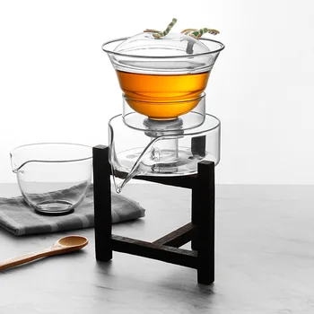 Creative Ceainic de Sticlă de uz Casnic din Sticlă rezistente la Căldură de Flori Ceainic Leneș Semi-automată, ceainic Pastorală Imitație de Piatră Ceainic