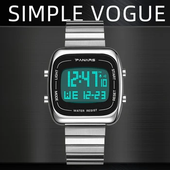 Cronograf Numărătoarea inversă Digitale Ceasuri Pentru Barbati de Moda Sport în aer liber, Ceas de mână pentru Bărbați din Oțel Inoxidabil rezistent la apa Ceasul Retro