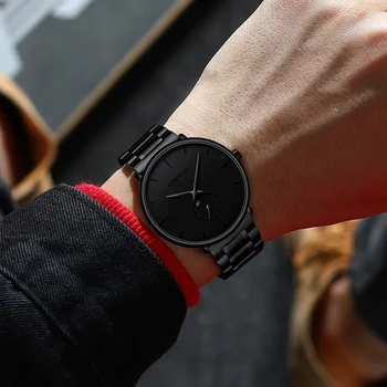 CRRJU Noi Bărbați Minimalist Ceas de Lux de Top Negru din Oțel Inoxidabil Ceas Sport Fashion Impermeabil Cuarț Ceas pentru Bărbați relogio