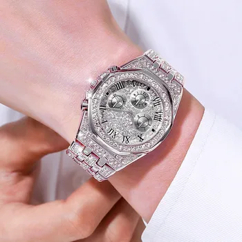 Cuarț Ceas Unisex de Lux Diamant Waterpoorf Ceasuri Femei Barbati Moda din Oțel Inoxidabil Fin Ceas relogios masculinos