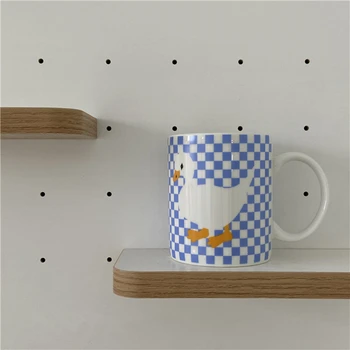 Cutelife INS Nordic Ceramic Alb Drăguț Rață Amuzant Cupa Bucătărie Ceai Lapte Cafea Ceasca de Cuplu Cadouri Creative Cana de Cafea Cu Mâner