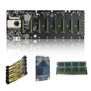 De Brand Nou de Minerit Placa de baza 8 GPU Bitcoin Crypto Etherum Miniere Set Cu 8GB DDR3 1600MHz RAM 1037U 128GB MSATA SSD Cablu de Alimentare