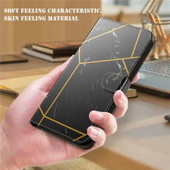 De lux Lipitură de Marmură din Piele Portofel Caz de Telefon Pentru Samsung Galaxy S21 FE Ultra Plus Flip Stand husa cu Slot de Card Magnetic