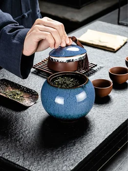De înaltă calitate Ceramica Ceai Caddies ceremonia ceaiului Chinezesc Accesorii Portabile Ceai de Stocare Borcan Caddy Teaware Decor Acasă
