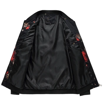 De înaltă Calitate de Primavara Toamna Paltoane Jachete Barbati 5XL Fowwer Imprimate Casual Slim Îmbrăcăminte de Lux Mens Jachete si Paltoane