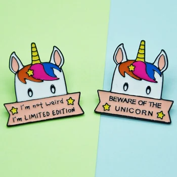 Desene animate cu Unicorn Email de Pin Rever Nu sunt Ciudat, Dar Ediție Limitată Brosa Insigna Brosa Animale de Bijuterii Cadouri Pentru Copii buni Prieteni