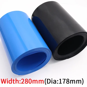 Dia 178mm PVC Căldură Psihiatru Tub Lățime 280mm Baterie de Litiu de Izolat, Folie de Film de Protecție Caz Pack Cablu Manșon Negru Albastru