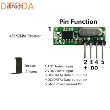 DIFODA 10buc 433 Mhz RF Receptor Superheterodină UHF CERE 433Mhz ReSmall Dimensiunea Redus de Energie pentru Arduino Universal Control de la Distanță
