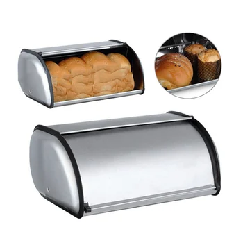 Din Oțel inoxidabil Durabil Pâine Simplă Caz de Pâine Cutie de Depozitare Pentru Hotel Magazin Acasă Oglindă Material Pâine Cutie de Depozitare 1buc