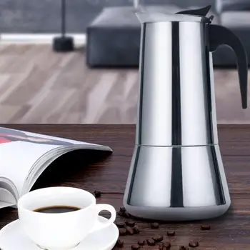 Din Oțel inoxidabil, Plită Filtru de Cafea Moka pot italiană Moka Espresso Cafeteira Filtru de Bucătărie Apare 100/200/300/450/600ML
