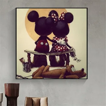 Disney Panza Pictura Desene animate Disney Mickey Minnie Anime Arta de Perete Poster și Imprimă Imaginea pentru Copii, Camera de zi Decor Acasă