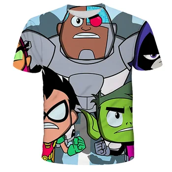 DLF 2-16Y 2020 Vara Haine Copii Teen Titans Go Tricou Baieti Maneca Scurta tricou Fetita Casual Amuzant Tee Hip Hop Topuri
