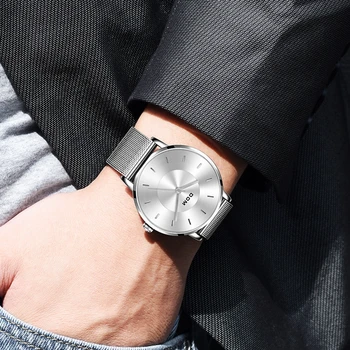DOM Moda pentru Bărbați Minimalist Ceas Analogic Data de Plasă din Oțel Inoxidabil Trupa Sport Cuarț Ceas Barbati Ceasuri Relogio Masculino