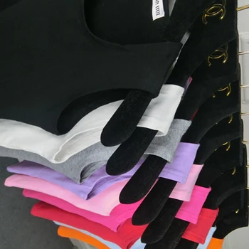 Echipajul Gât Rezervor de Top Negru Rotund Gat Mâneci Harajuku tricou Vesta Bretele Camasi Moda Topuri fără Mâneci Street Wear