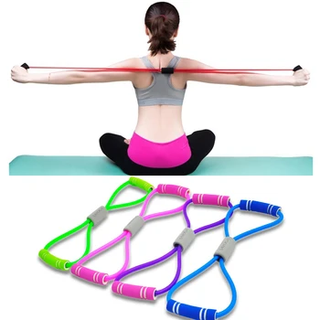 Echipamente de Fitness yoga, exercitii de fitness de rezistență cifra de opt extensor exercitii musculare cauciuc elastic portabil antrenor