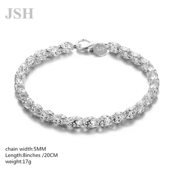 En-gros de Argint de culoare lanț femei Bărbați doamnă nobilă, frumoasă brățară farmec de modă lanț de bijuterii de nunta petrecere , LH025