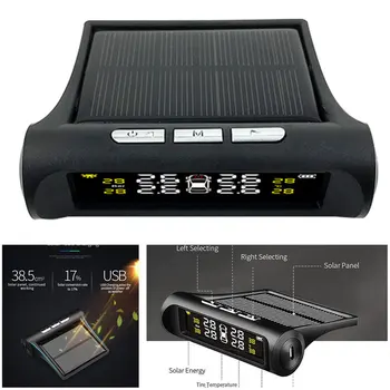 Energie solara Auto Monitorizare a Presiunii în Anvelope SystemDigital PGT Ecran LCD Inteligent USB Auto Sicherheit Alarma Senzor Reifendruck