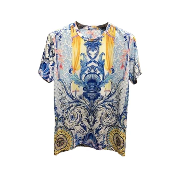 Europa Stil Bărbați/Femei casual imprimeu floral mâneci Scurte Tee topuri de designer de Înaltă calitate pentru bărbați T-shirt C070