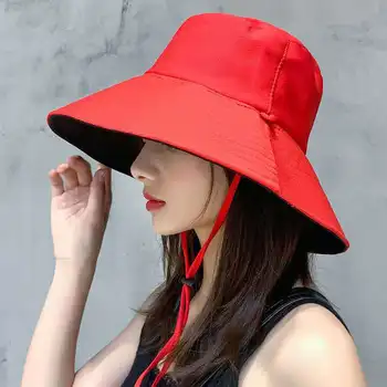 Față-verso Pliabil Bucket Hat pentru Femei Fete Vara Pălărie de Soare Visor Pescar Capac Anti-UV Margine Largă protecție Solară, Pălării Capace