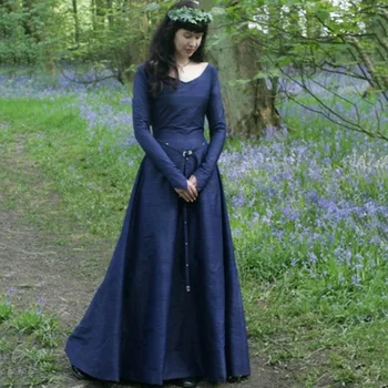 Femei de Moda de Epocă Celtic Rochie Maxi Dress Gotic Cosplay Costum de Halloween Renașterii Medievale Rochie Plus Dimensiune Rochie Lunga