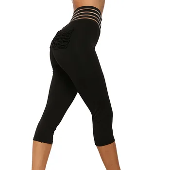 Femei Elasticitatea Yoga Pantaloni cu Talie Înaltă sală de Gimnastică Antrenament Jambiere Burta de Control de Fitness Rulează Sport, Jambiere Pantaloni Trunchiate