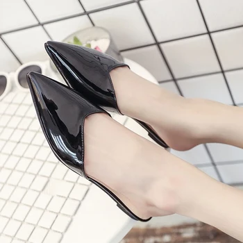 Femei Papuci de Moda a Subliniat Plat Pantofi de Vară 2021 Culoare Solidă Simplitate Alunecare pe Liber Doamnelor Externe Purta Pantofi Femei