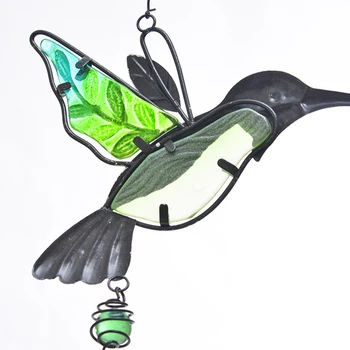 Fereastra De Muzică Ușă Agatat Ornament Kingfisher Forma Home Decor Lucrate Manual S Cârlig Clopoteii De Vant Dormitor Cadou Ușă De Sticlă Colorată