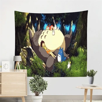 FFO Anime Drăguț Totoro Tapiserie Living Agățat de Perete TV de Fundal Acoperă Decor Tabara de Vara Mat