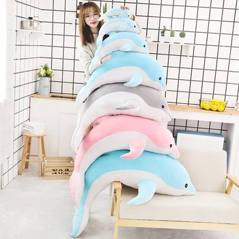 Fierbinte de pluș delfin jucării de pluș mare de animale drăguț fete papusi moale de dormit pentru copii perna de crăciun cadou de ziua de nastere pentru copii