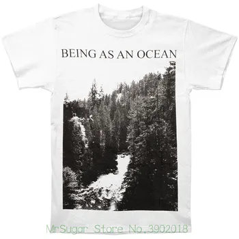Fiind Ca Un Ocean Bărbați Munți T-Shirt Alb Mans Unic de Bumbac Mâneci Scurte, O-Neck T Shirt