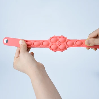 Fitget Jucării Bratara Pentru Adult Copil Împinge Bubble Frământa Senzoriale Jucărie Autism, Nevoi Speciale de Eliberare de Stres Bratara Figet jucarii
