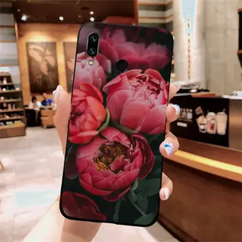 Flori de Bujori Roz Bujor Telefon de lux Cazul shell Pentru Xiaomi Redmi note 7 8 9 t k30 max3 9 s 10 pro lite