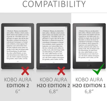 Folio Piele PU Caz pentru Kobo Aura H2o Ediția 1 6.8