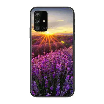 Frumos violet, flori de lavanda Caz de Telefon Coca Pentru Samsung Galaxy a 90 50 51 20 71 70 40 30 10 80 E 5G S Negru Coajă de Arta Ce
