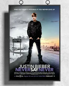 H291 niciodata sa nu Spui Niciodata film Justin Bieber Autocolant de Perete de Mătase Poster de Arta Acasă Decorare cadou de Crăciun