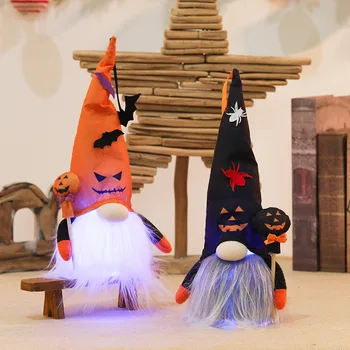 Halloween-ul Gnome Papusa cu Lumina Wizard Spider suedez de Pluș Manual de Bucatarie Decor de Halloween Ridicata