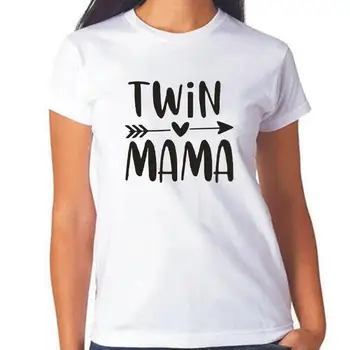 Harajuku Tricou Femme Twin Mama Scrisoare de Imprimare de Vara Tricou Femei Topuri cu Maneci Scurte Casual Plus Dimensiune T-shirt Camisas De Mujer