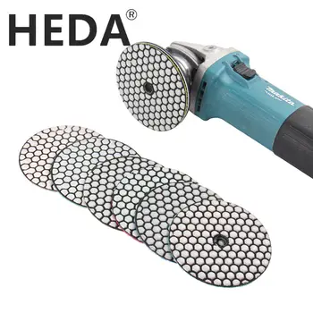 HEDA 7pcs/set de 4 inch 100mm flexibil de diamant de slefuire uscata discuri discuri slefuire lustruire marmura granit mașină de șlefuit, discuri de